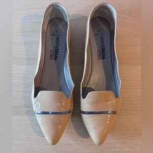 Aquatalia Nude Patent Leather Loafers